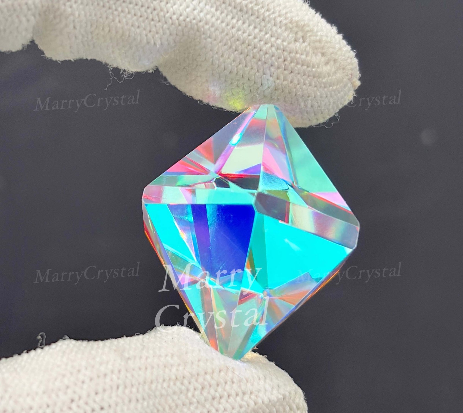 100 Ct Mystic Opal Glass Pendant Fancy Multi-Color Loose Gemstone