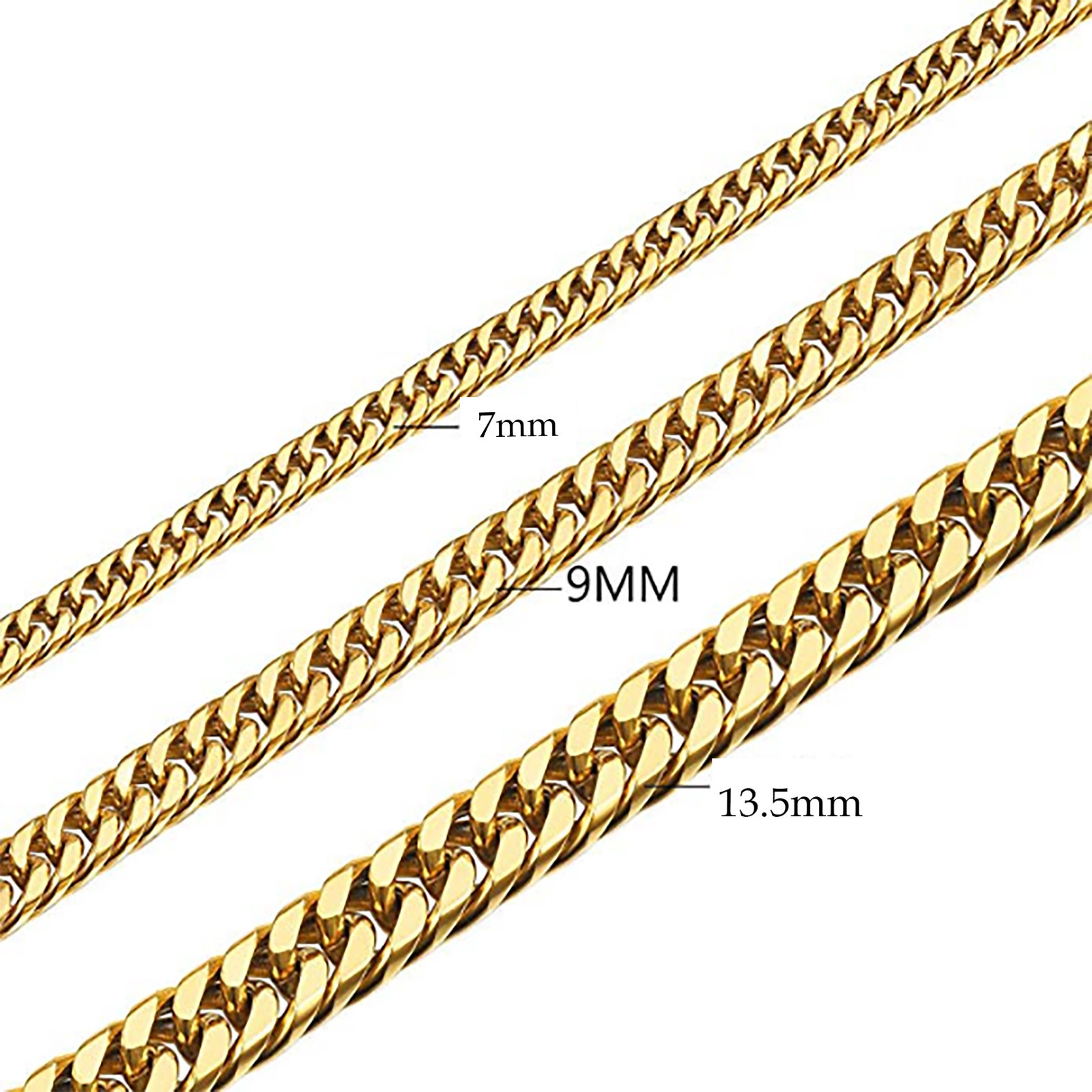 Real ITALIAN 18K GOLD FINISH Double Cuban Curb Chain Necklace