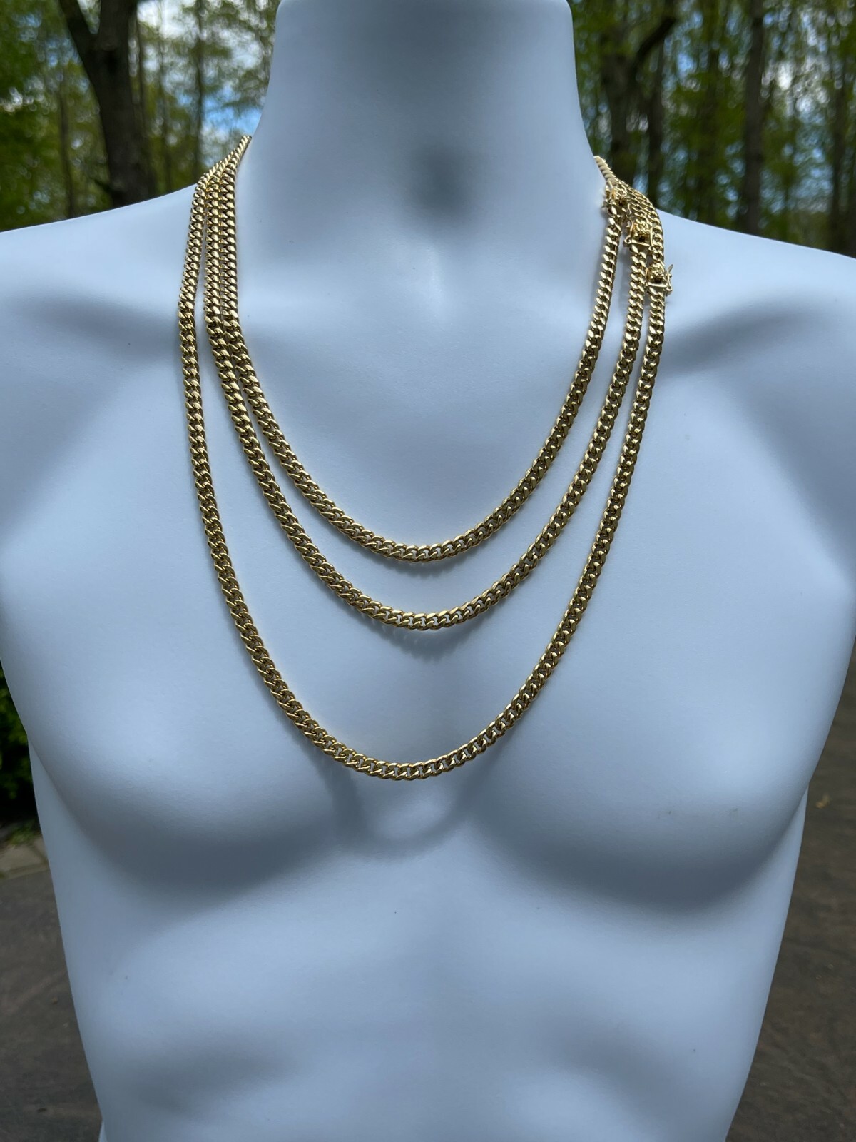 Real Mens Miami Cuban Link Chain Necklace Or Bracelet Gold Plated Stainless 6mm