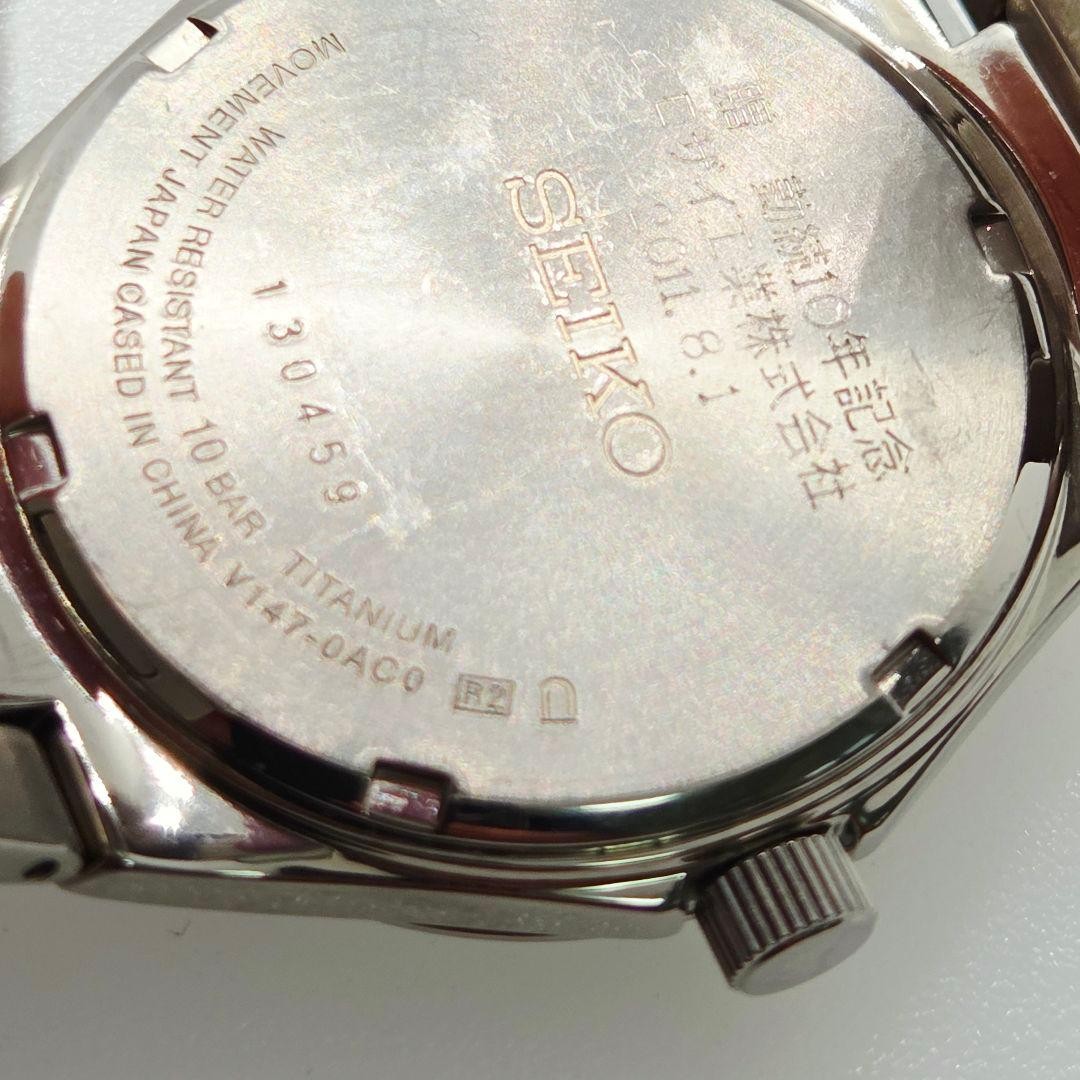 SEIKO V147-0AC0 Titanium Black Dial Date Working Condition