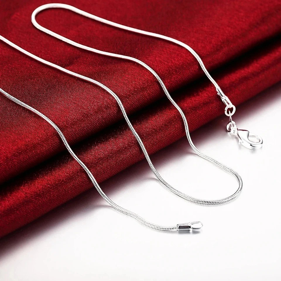 10PCS wholesale 925 sterling solid silver 1MM 16-30inch snake chain necklace