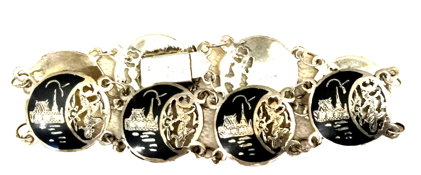 Vintage SIAM STERLING Silver BRACELET 7.5″