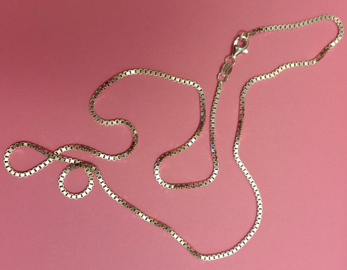 Box Chain Necklace — Sterling Silver — 1.5mm* — 14 inch* – Made in Italy [BN]