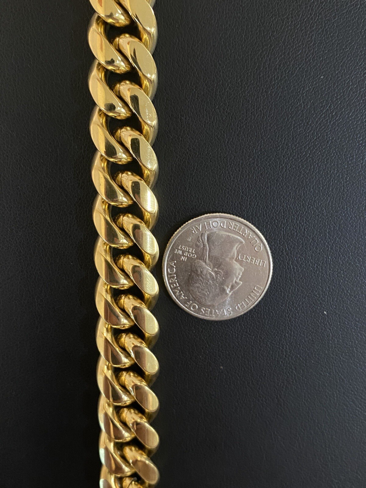 Miami Cuban Link Bracelet 18k Gold Vermeil Stainless Mens Hip Hop 14mm Box Clasp