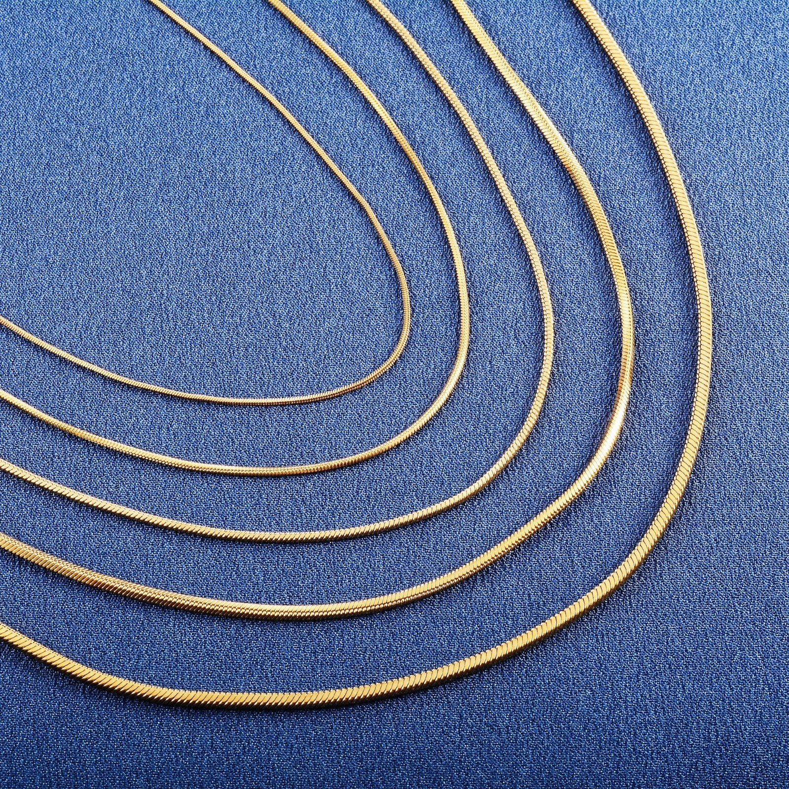 Snake Herringbone Gold/Silver stainless steel Chain Necklace Women Men 14/30 in