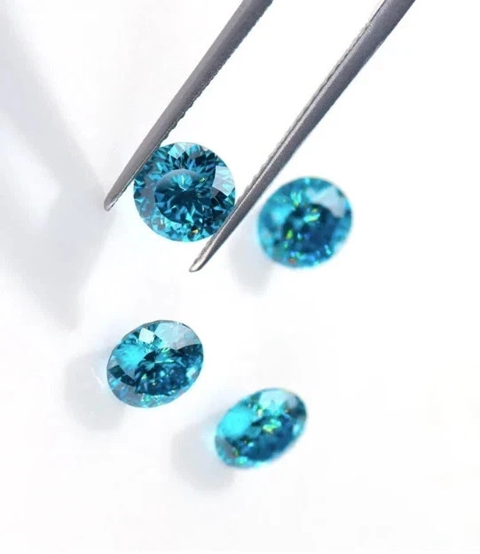 2 Ct Fancy Blue Color Portuguese Cut VVS1 Diamond Premium Quality Gemstone 8x8MM
