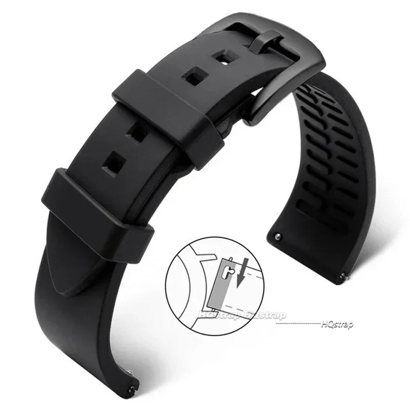 18mm 20mm 22mm Soft Silicone Watch Band Divers Replacement Strap Quick Release