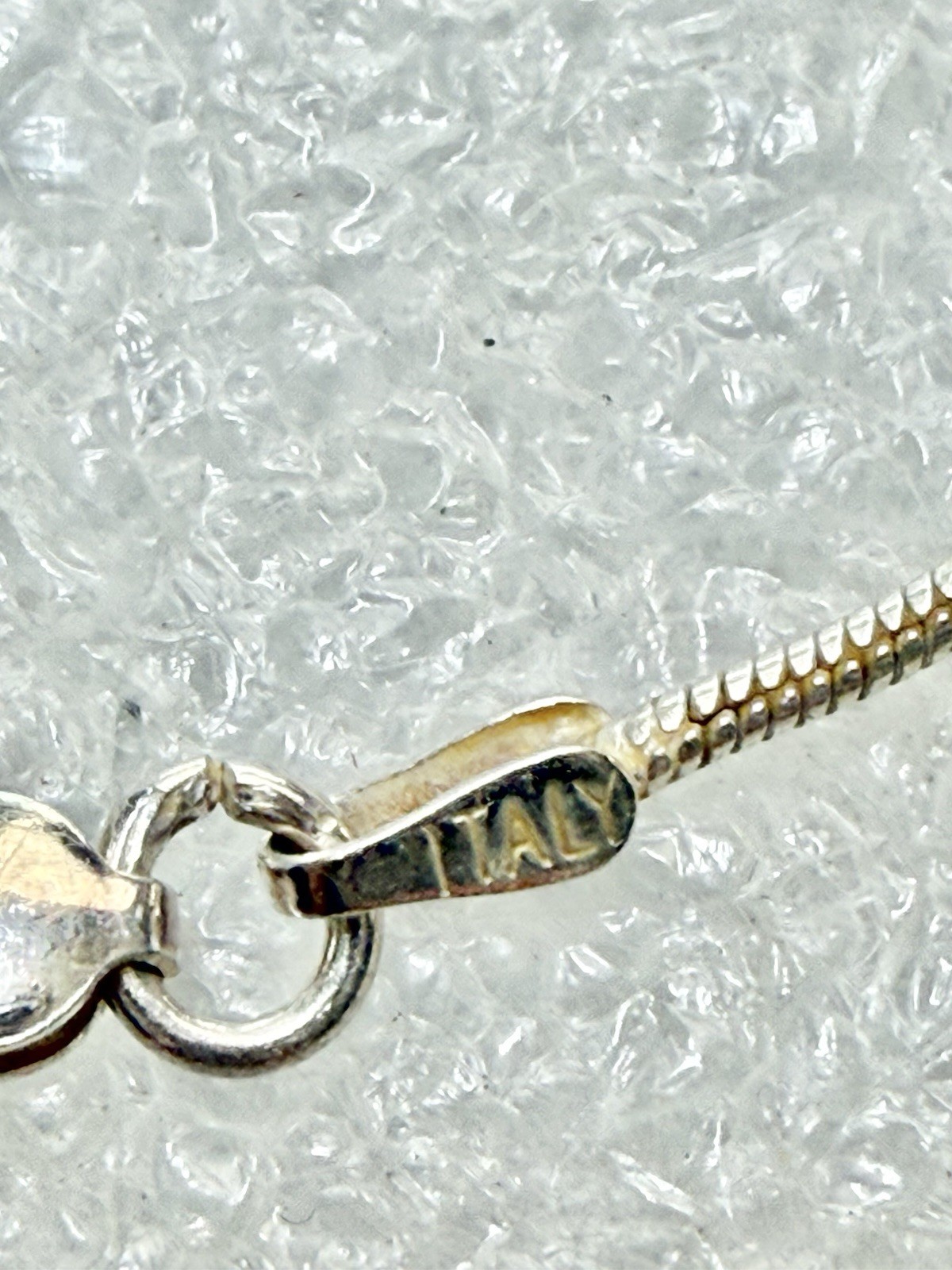925 Sterling Silver Italy 16” SNAKE chain E/Graduated Ball Beads 6.80g