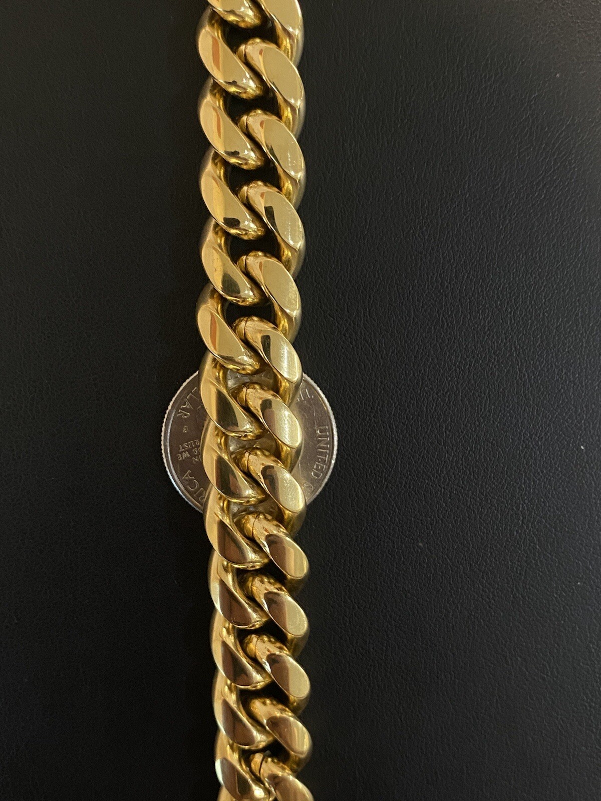 Miami Cuban Link Bracelet 18k Gold Vermeil Stainless Mens Hip Hop 14mm Box Clasp