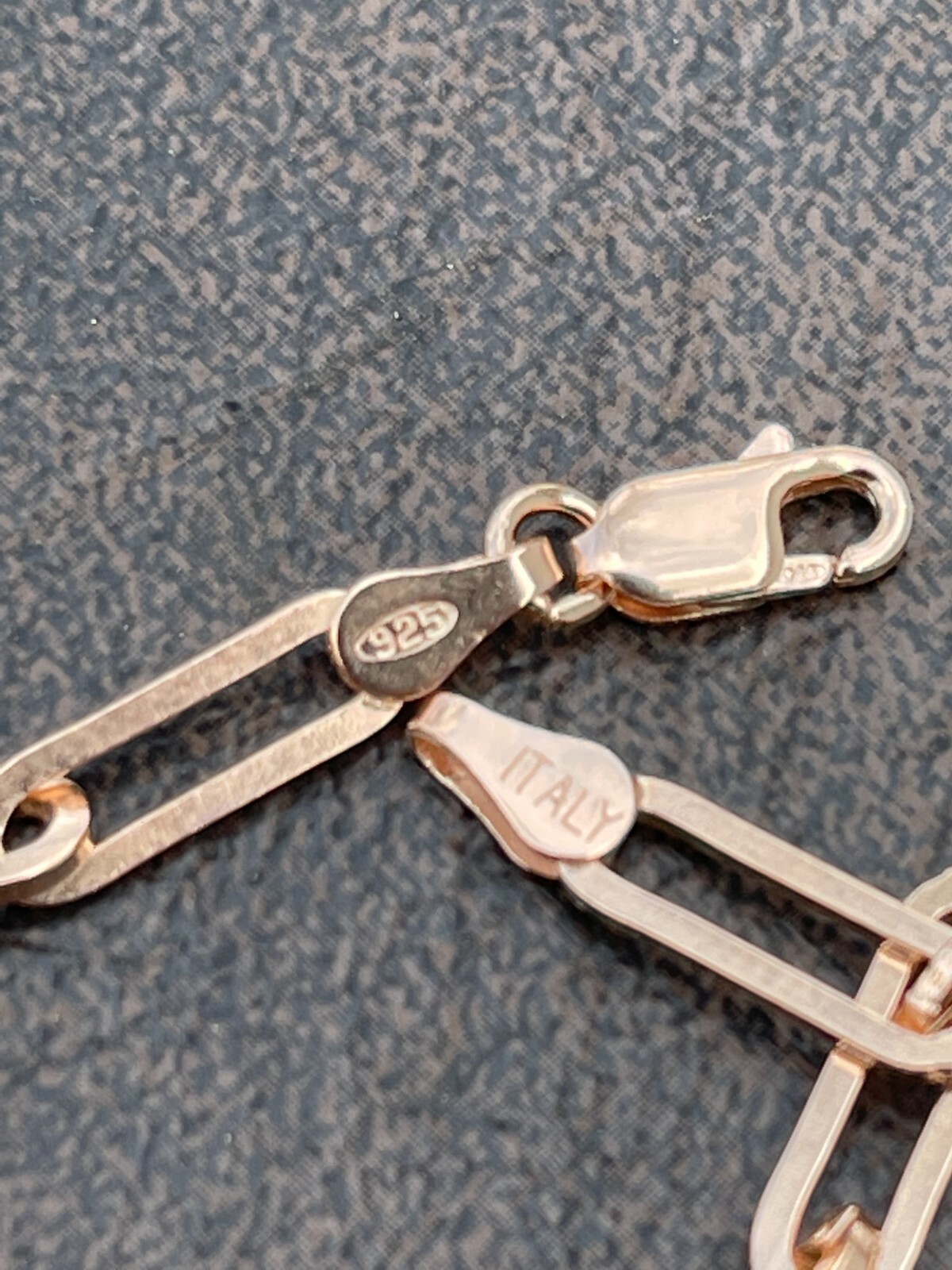 14k Rose Gold Plated 925 Sterling Silver Paperclip Bracelet 2.5mm-4mm 6-8.5″
