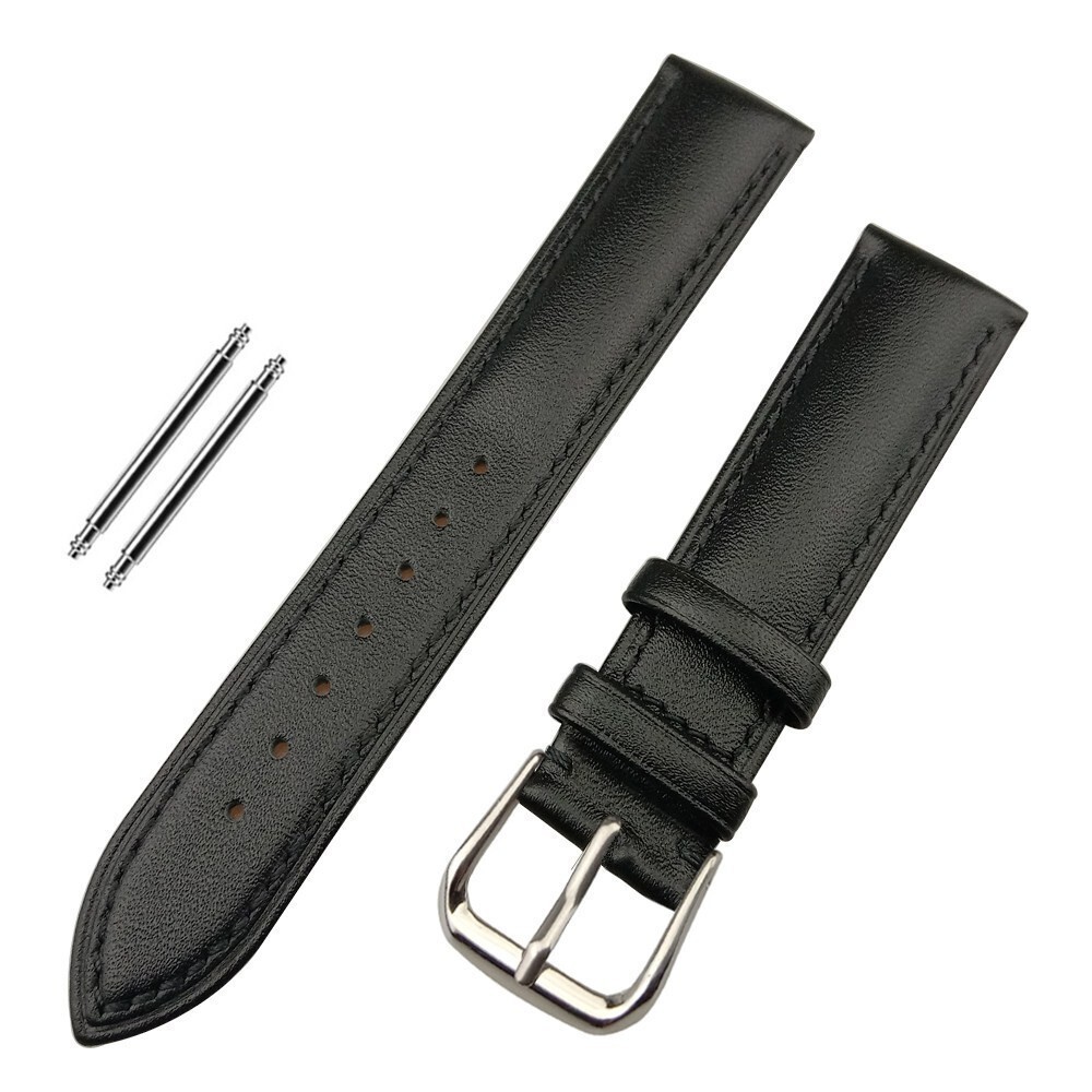 12 14 16 18 19 20 21 22 24mm With SS Pin Buckle Genuine Leather Watch Strap Band