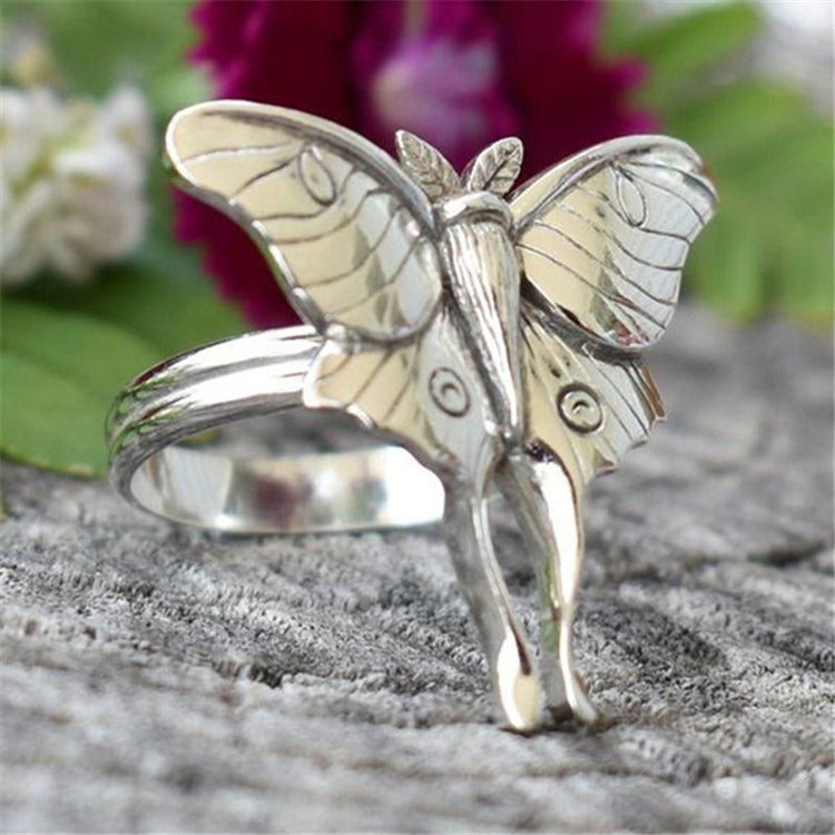 Womens Butterfly Ring Geometric Alloy Design Plated Finish Fashion Rings Gift