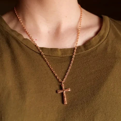1 Pc Pure Copper Healing Cross Pendant, Ank Locket, Jewelry, Spiritual Kriya