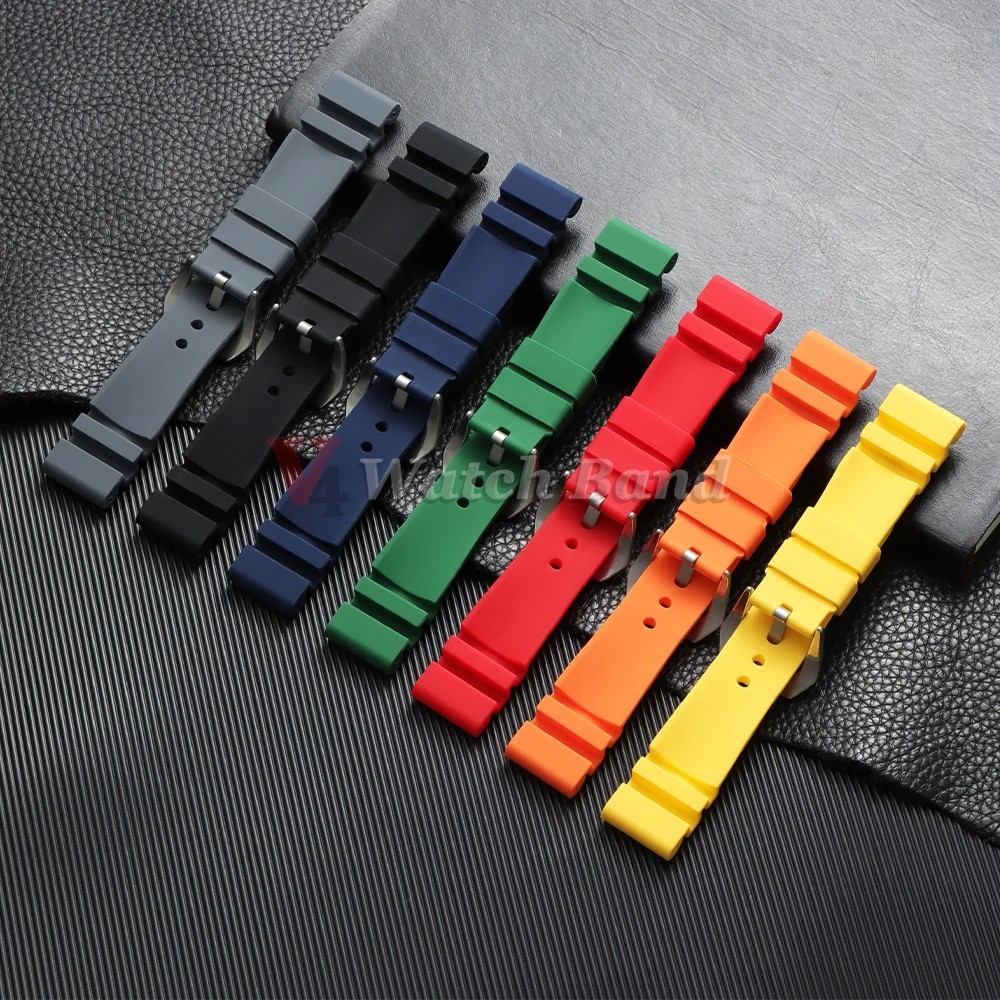 22mm 24mm 26mm Silicone Rubber Watch Band Soft Sport Strap Replacement