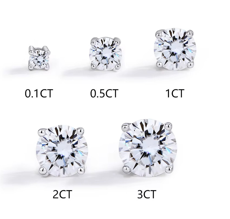 925 Sterling Silver Moissanite Earrings Set VVS1 D Color Wedding Gift Jewelry