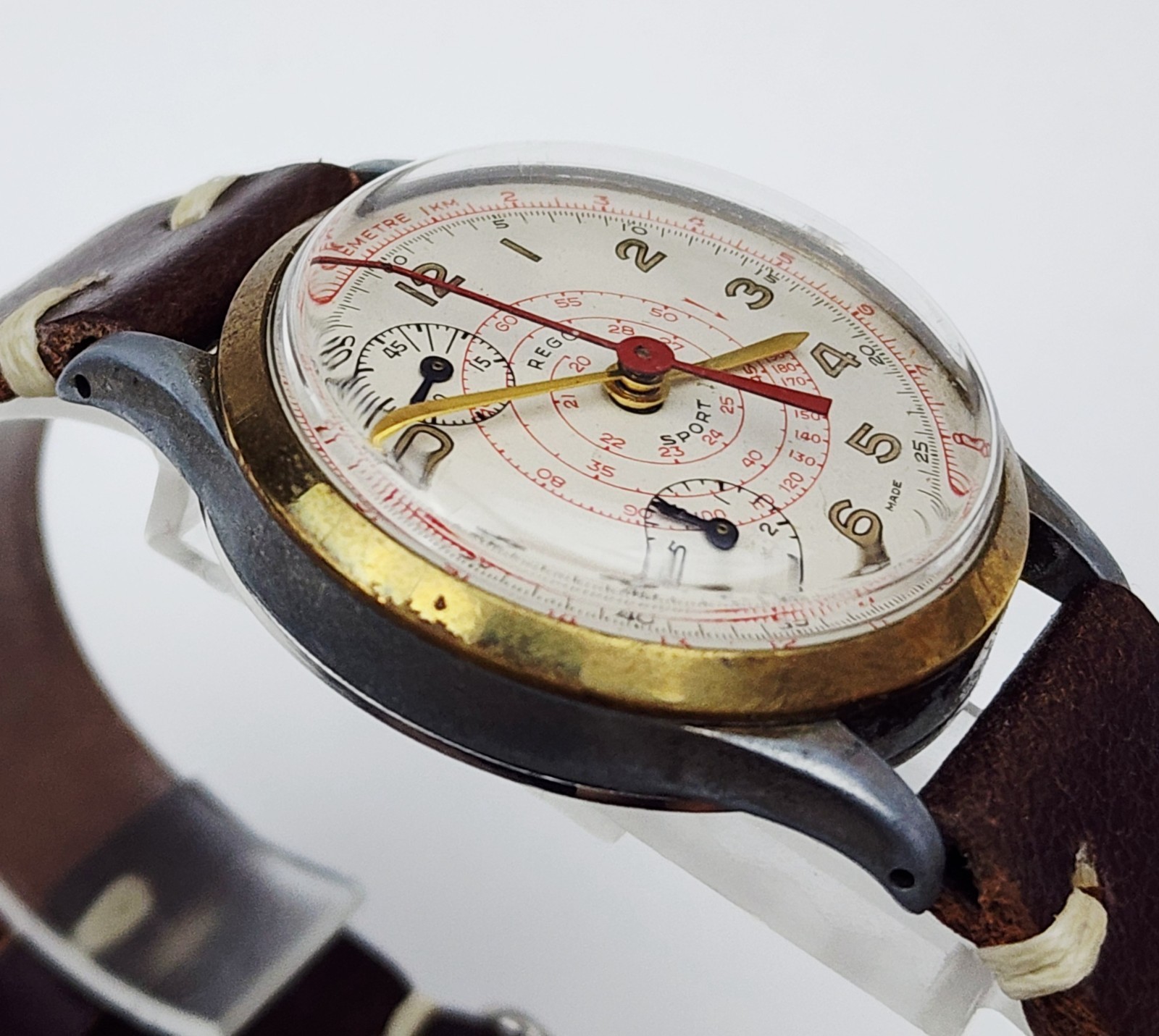 RARE Men’s SWISS Vintage 60’s CHRONOGRAPH Watch REGO Cal.147. Manual Wind
