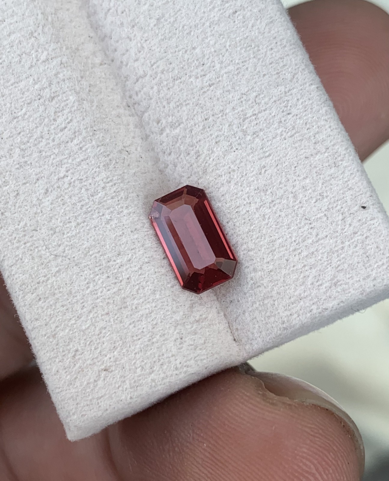 Red Spinel 1.27 Carat Slightly Included Emerald Cut 9mm Burma Loose Gemstone