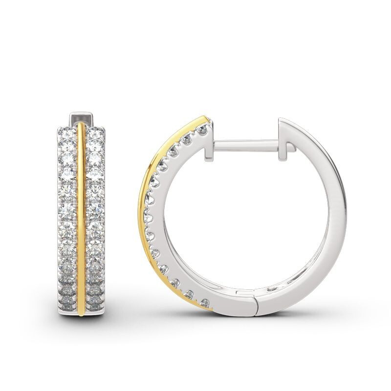 1Ct Round Cut Lab-Created Diamond Jali Design Hoop Earrings 14K White Gold Over