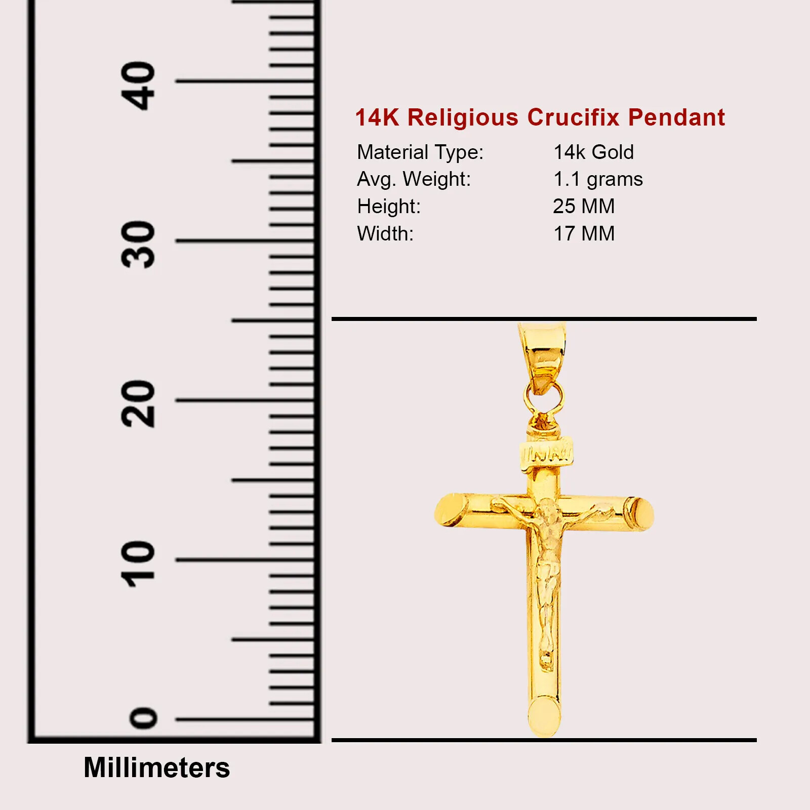 Real 14k Yellow Gold Jesus Crucifix Cross Pendant Charm All Size