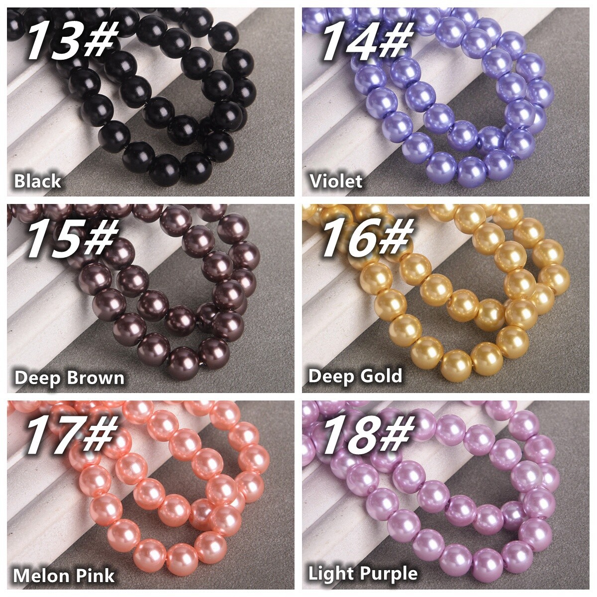 Pearl Glass Round Loose Beads 4mm/6mm/8mm/10mm/12mm/14mm/16mm for Jewelry Making