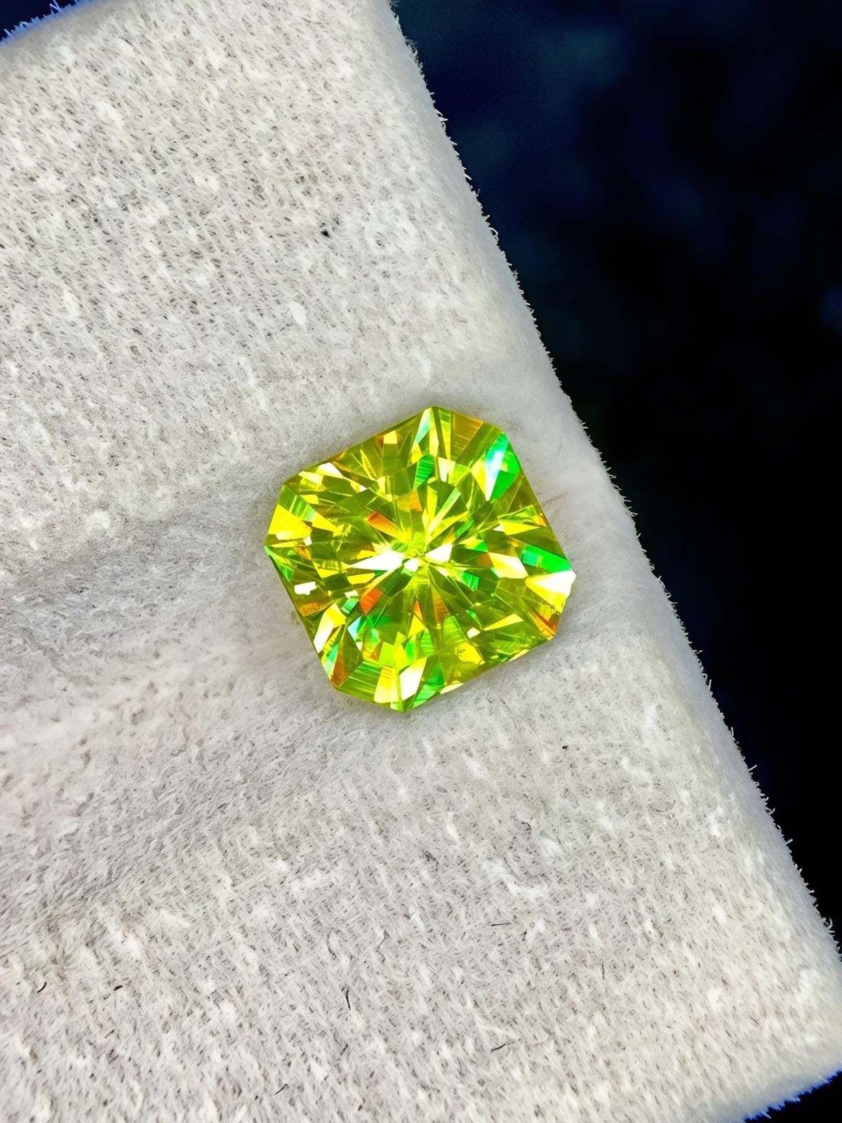Natural Full Fire Sphene Titanite 5 Ct Asscher Cut Certified Loose Gemstone