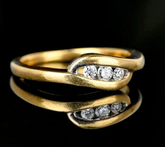 Round Cut 1 Ct Lab Created 3-Stone Statement Ring 14K Yellow Gold Plated