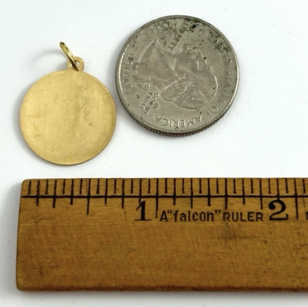 Vintage French Non Charm No Necklace Pendant Brass Metal Jewelry