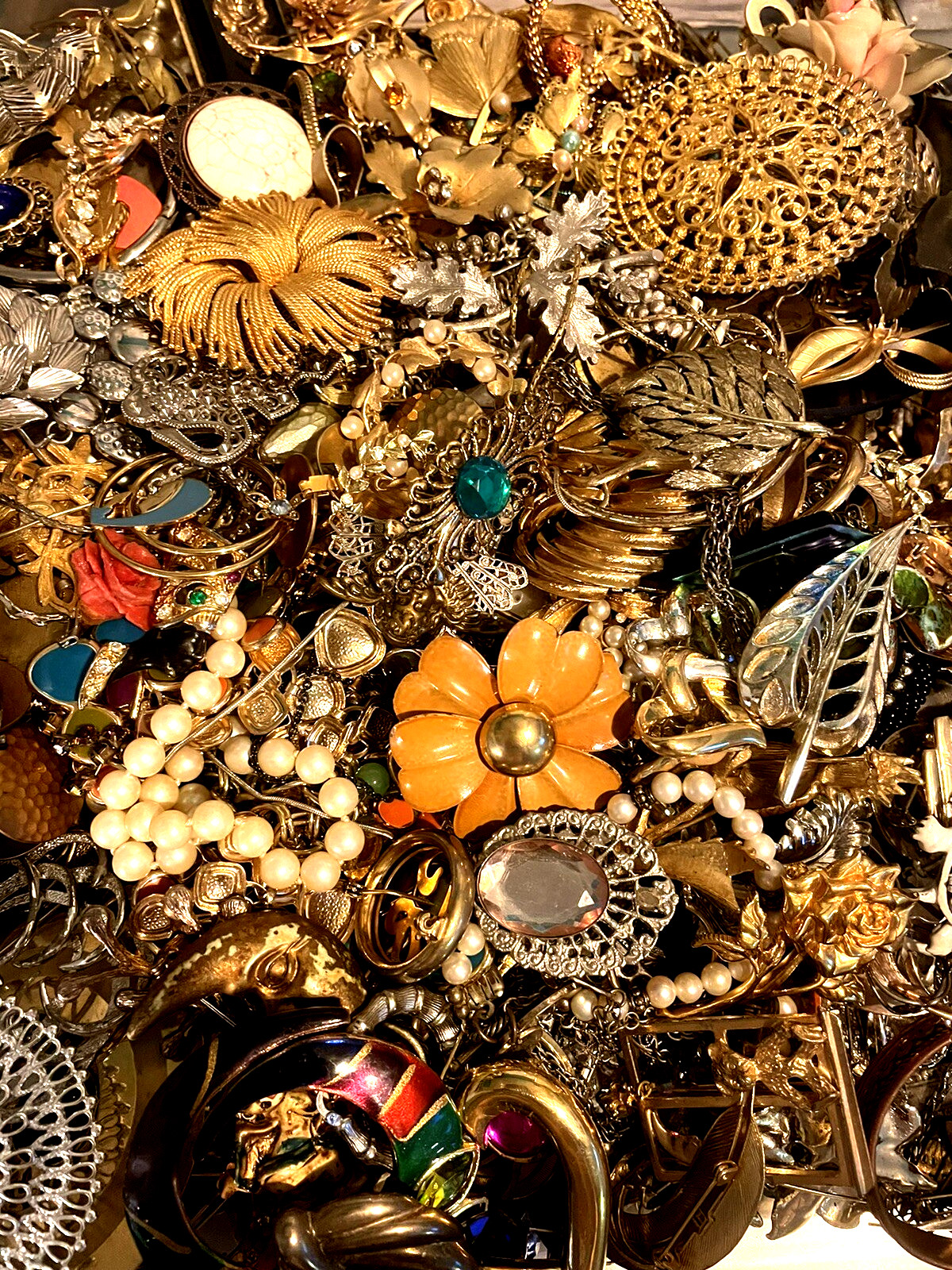Estate 1 Lb+ Mixed Jewelry Lot Vintage-Modern DIY JUNK CRAFT REPAIR Unsorted