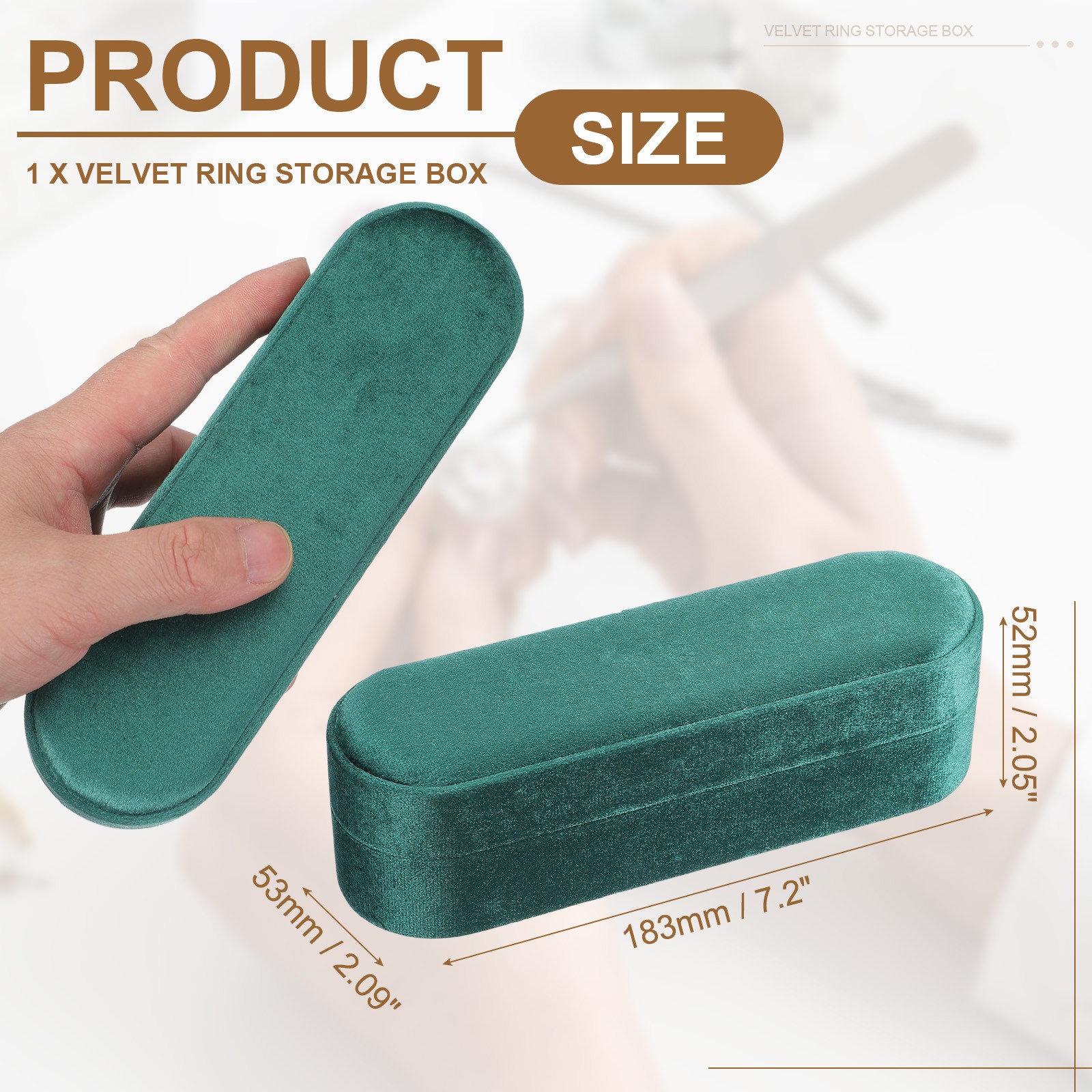 Velvet Ring Box Travel Jewelry Case Ring Holder Organizer Dark Green