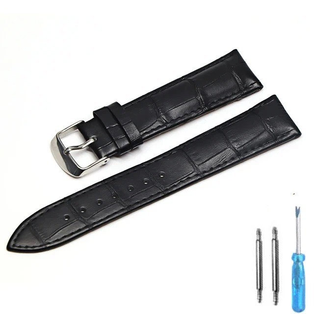 18mm 20mm 22mm Aligator Grain Genuine Leather Watch Band Strap