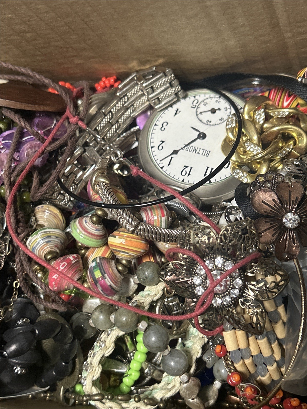 HUGE 5 + Lbs Jewelry WEARABLE Lot Tangled Unsearched VINTAGE ESTATE TREASURE