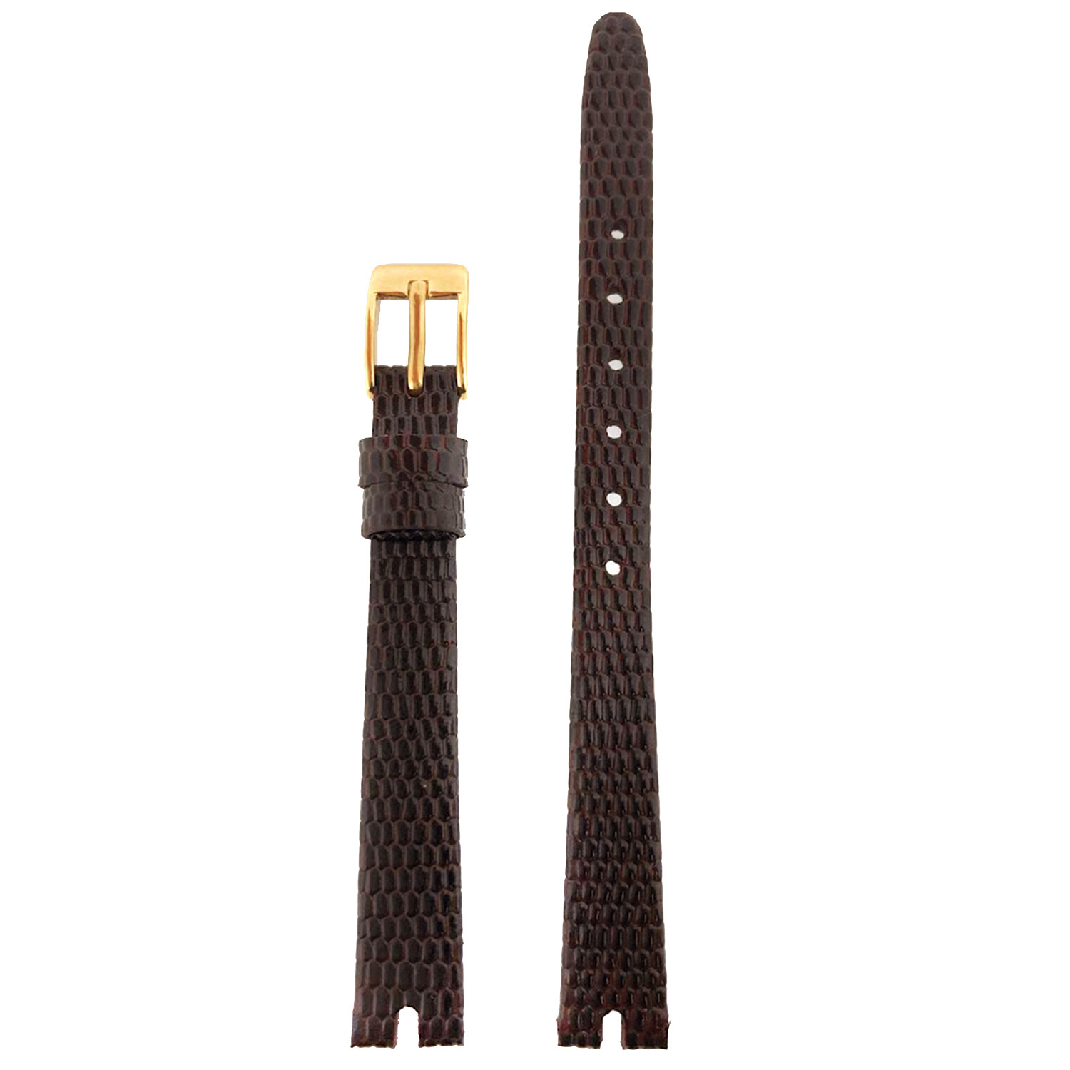 Watch Strap fits Gucci 2000L 10mm Leather Black Brown with Center Cut