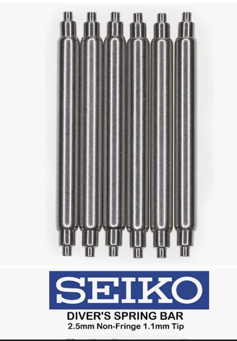 20mm OEM SEIKO 2.5mm FAT Spring Bars PROSPEX Non-Fringe 1.1mm Tip