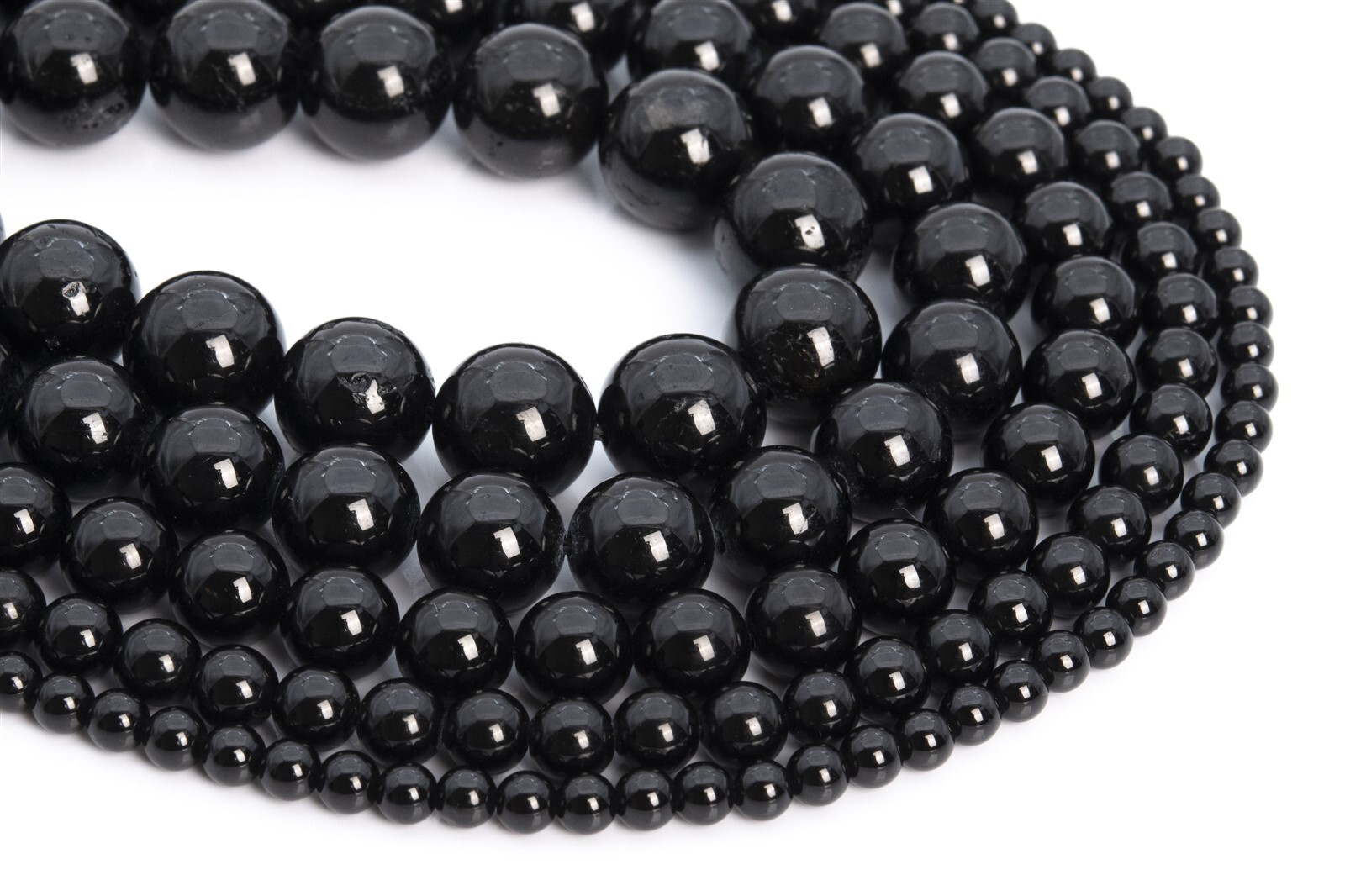 Natural Black Tourmaline Beads Brazil Grade AAA Round Loose Beads 3/4/5/6/8/10MM
