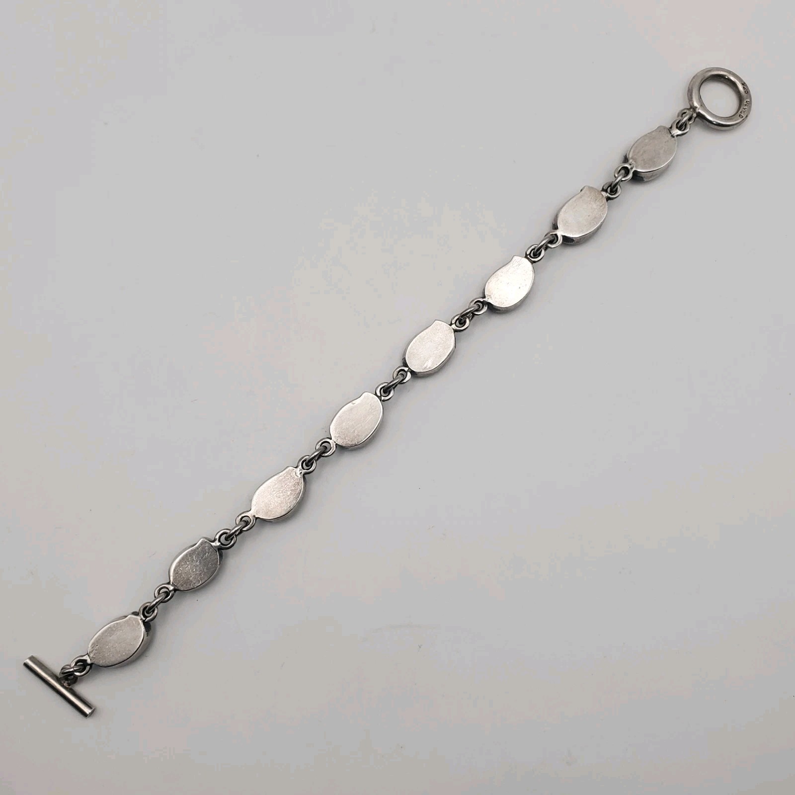 Sterling Silver 925 Oxidized Spiral Link Bracelet 7 in. 30g