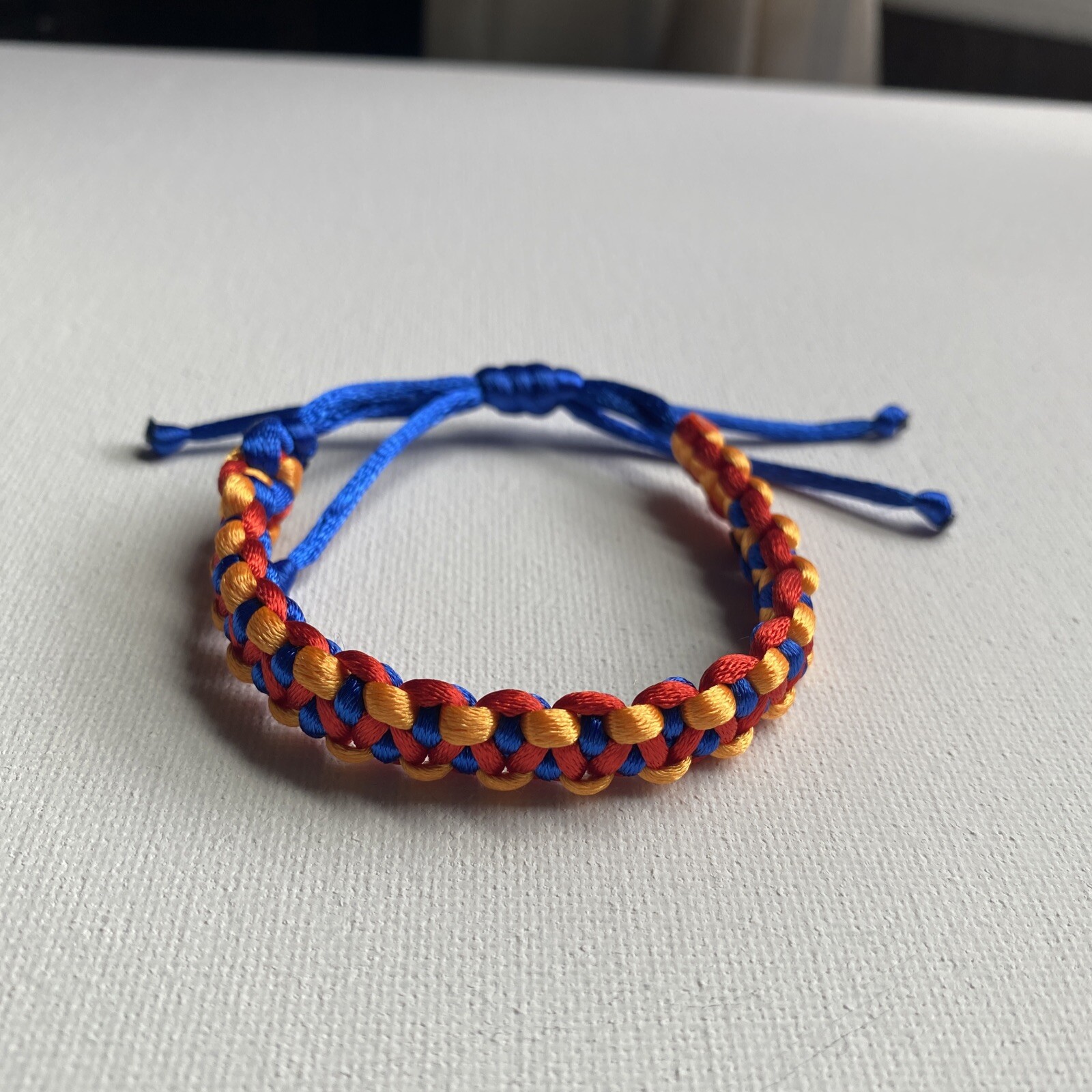 ARMENIA Bracelet Ապարանջան RED BLUE ORANGE Satin Rattail Cord Shamballa Nylon