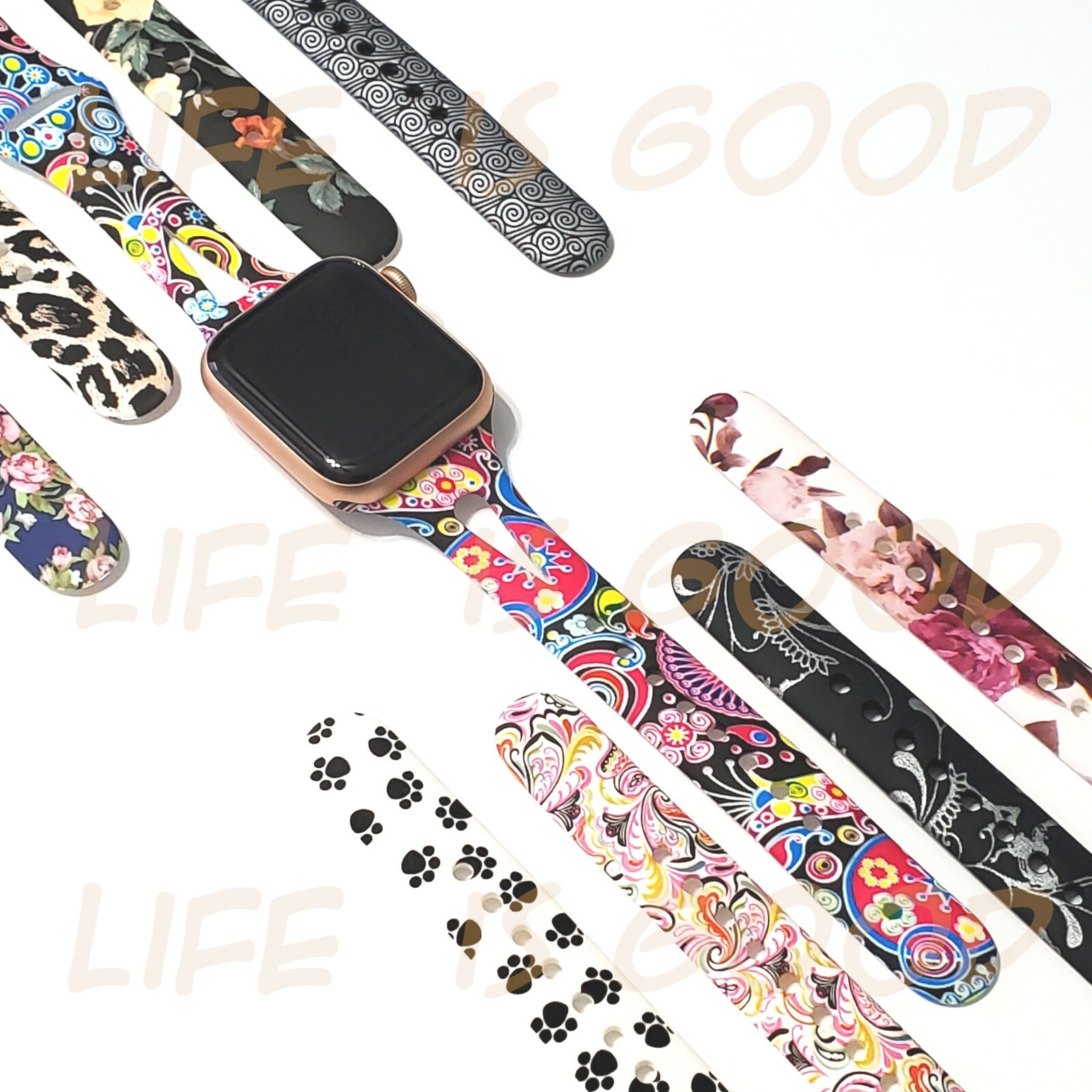 Soft Silicone Multicolor Band/Apple Watch Series 9, 8, 7, 6, 5, 4, 3, 2, 1, SE
