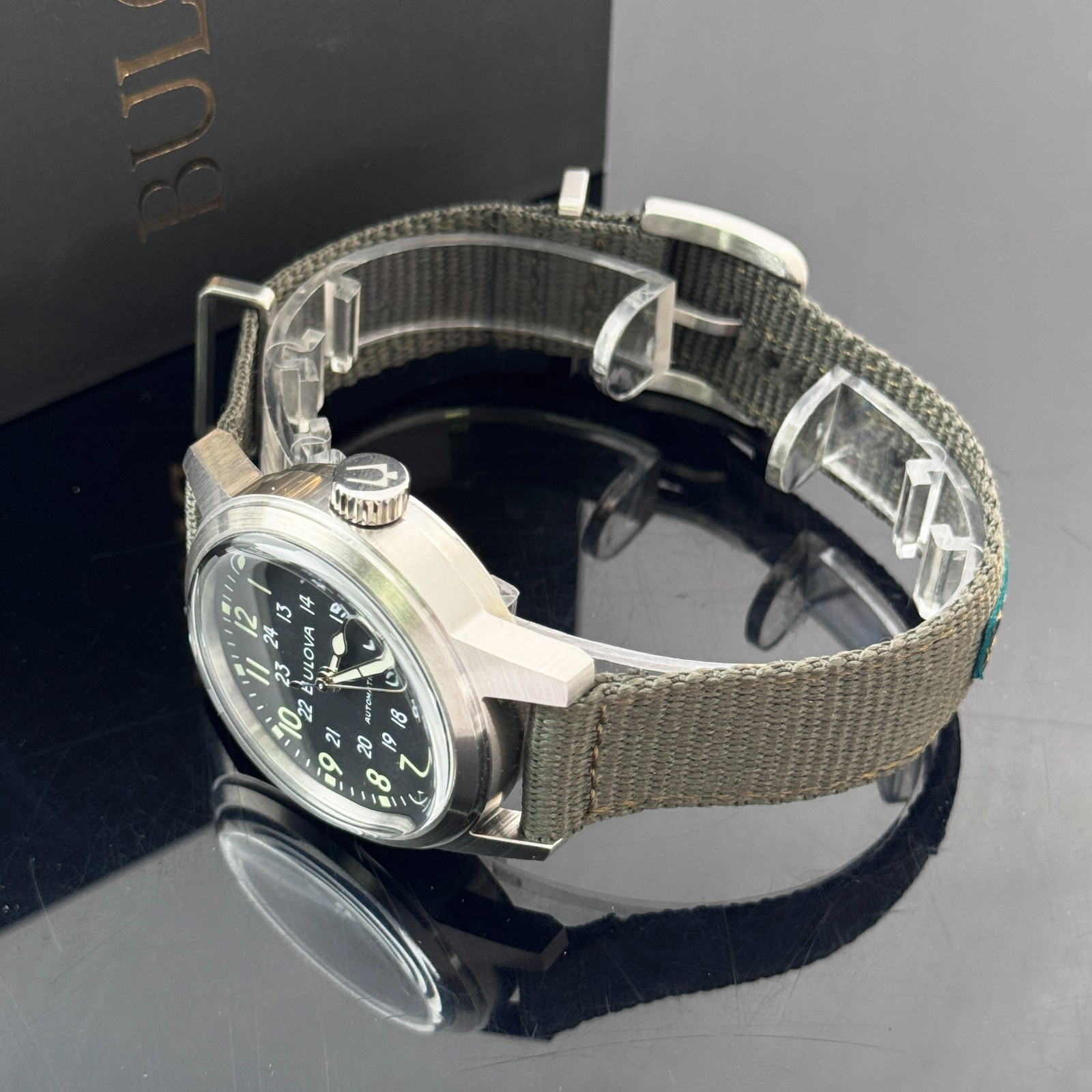 Bulova Men’s Hack VWI Special Edition 96A259 Automatic Black Dial Nylon Watch