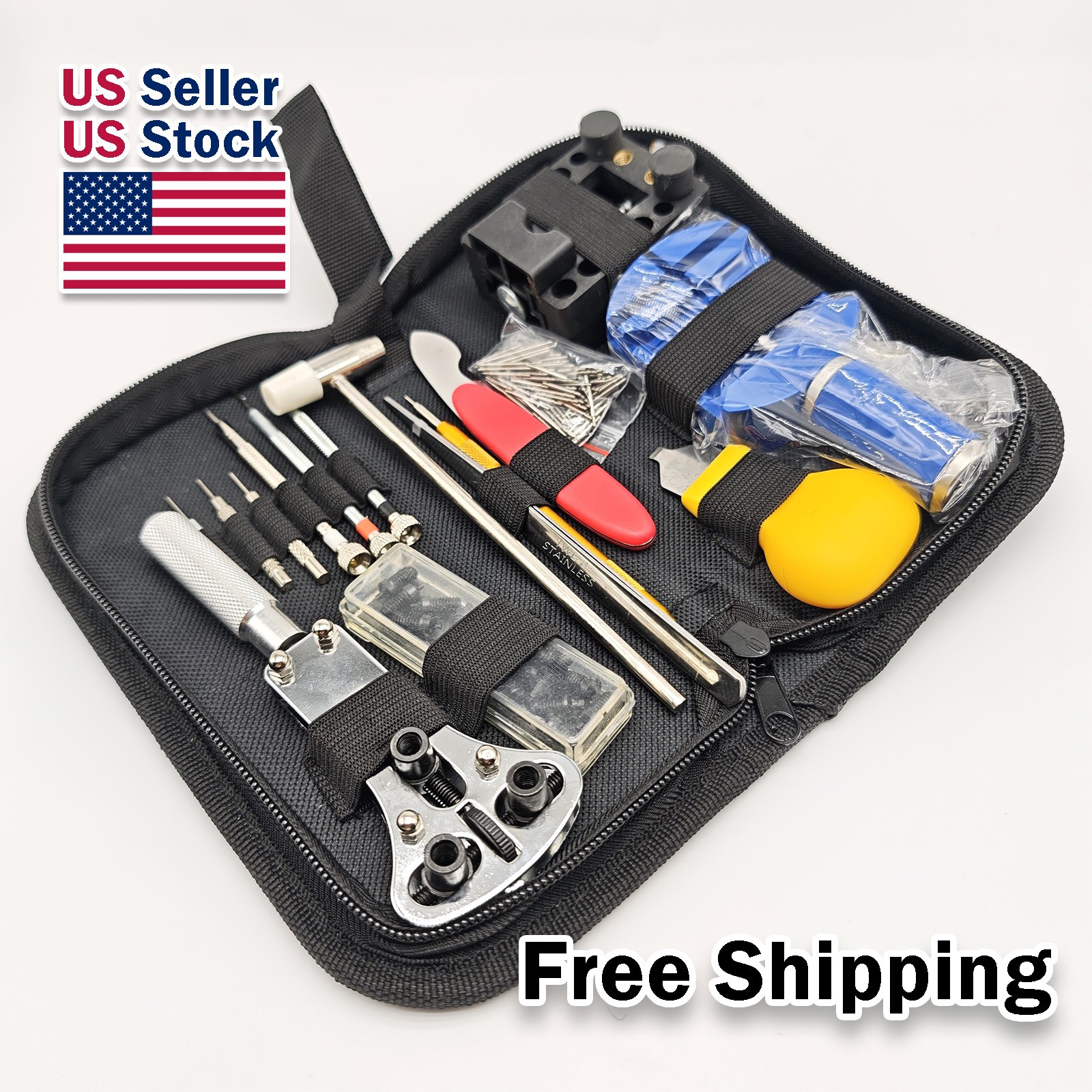 147 Pcs Watch Repair Kit Watchmaker Back Case Remover Opener Link Pin Spring Bar
