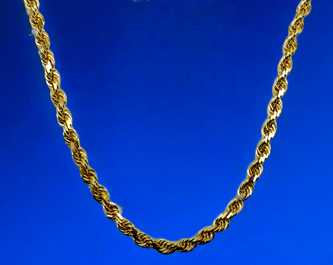 10K Yellow Gold SOLID Rope Necklace Bracelet Chain Diamond Cut 1mm-10mm 7″-30″