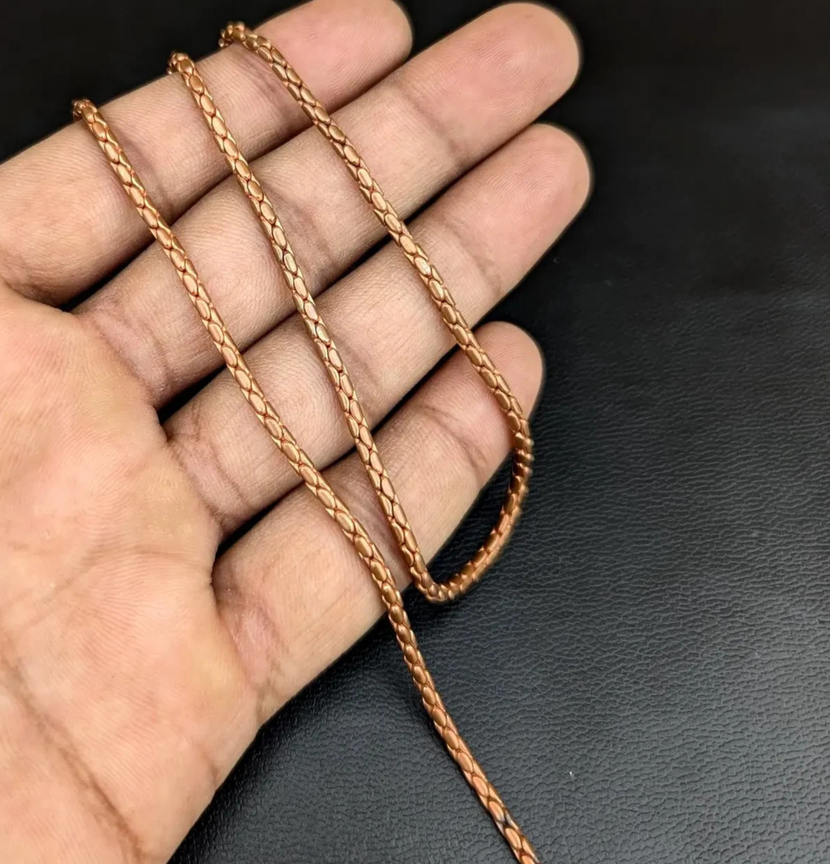 18 inch Pure Copper Round Popcorn Chain Necklace, Healing Copper Jewelry