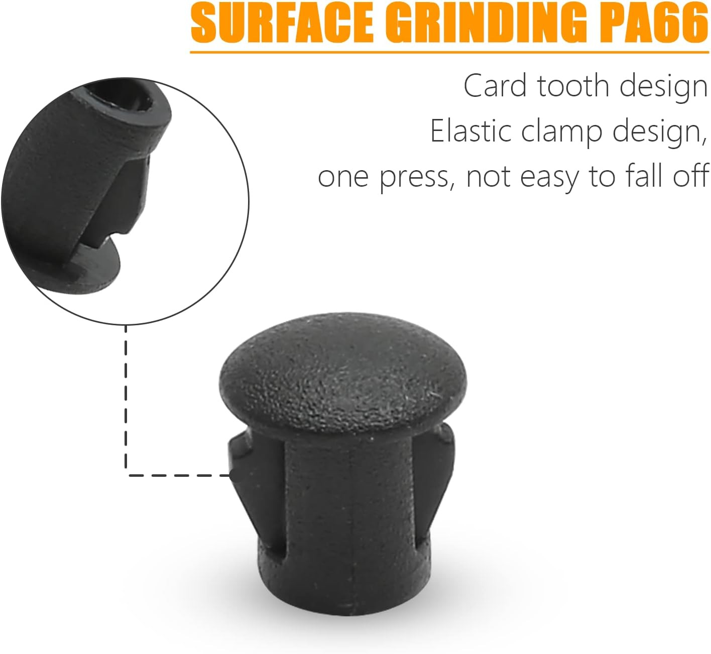 30PCS 5mm/3/16 Black Hole Plugs Plastic Flush Type Hole Plugs Snap in Locking Ho