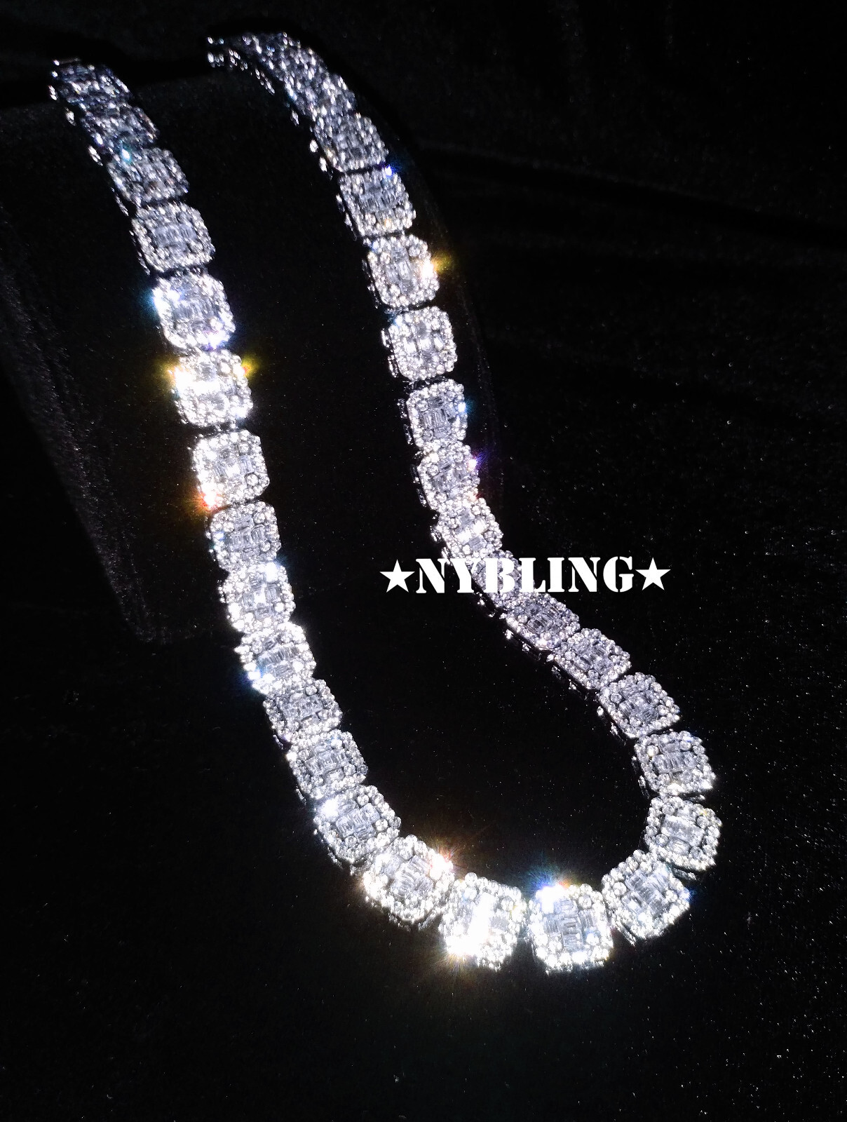 18″ or 20″ Iced Baguette Tennis Chain Choker Necklace Plated CZ Hip Hop Jewelry