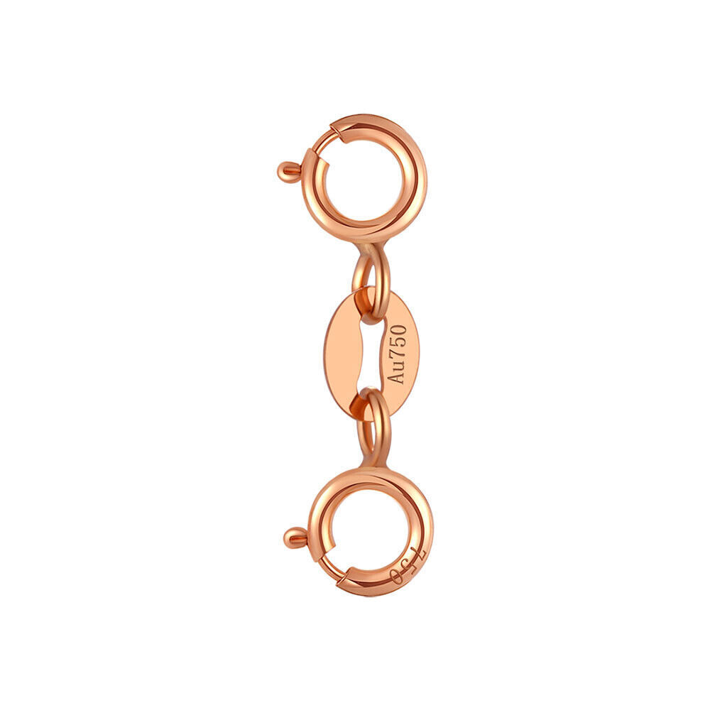 Pure 18K Yellow Rose White Gold Double Spring Clasp / for Bracelet or Necklace