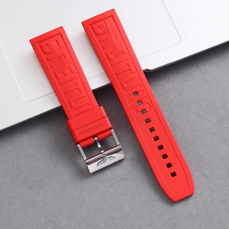 22mm 24mm For BREITLING BLUE RUBBER WATCH BAND STRAP AVENGER PRO DIVER