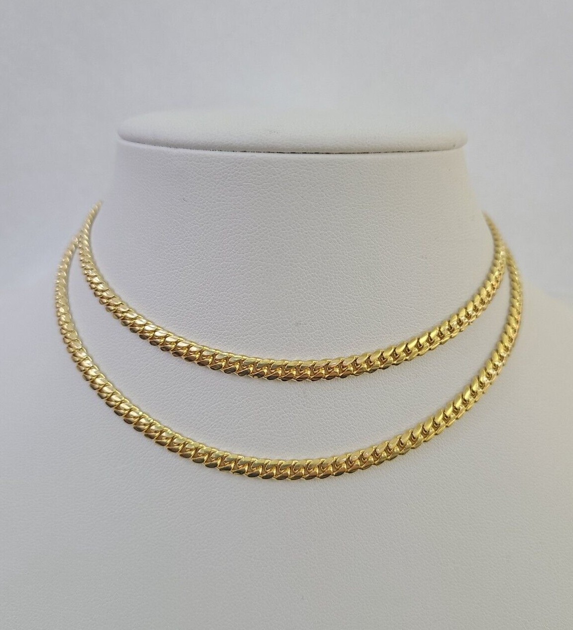18k Solid Miami Cuban Necklace Chain Yellow Gold 4mm 26″ Inch Genuine Real