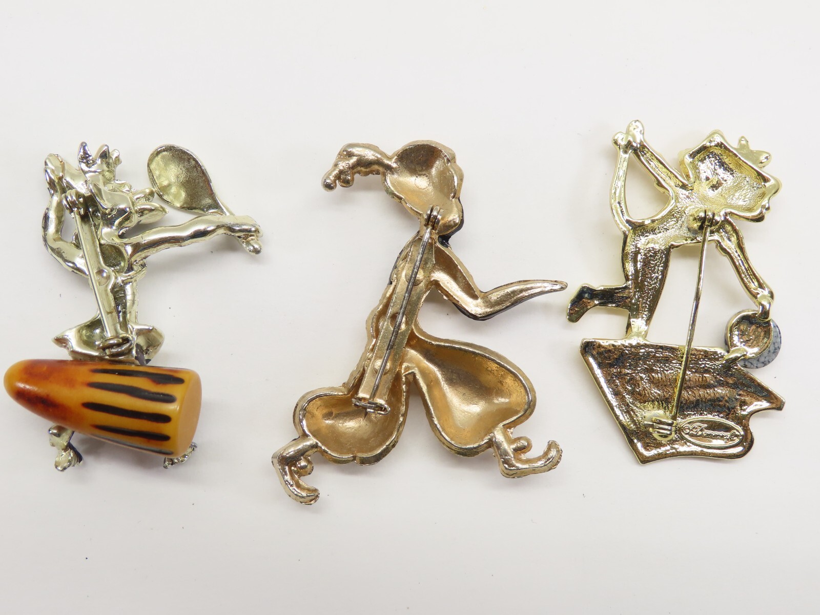 Vintage Brooch Pin Lot Genie Sutton Turban Cat Bowling Enamel 1 Dancraft D2400