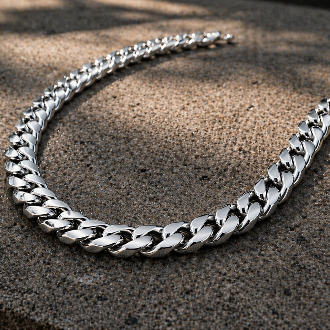 925 Sterling Silver Miami Cuban Link Chain Mens Necklace Bracelet 12.5mm Wide