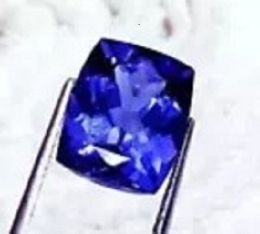 Natural Blue Tanzanite Certified 9.94 Ct Loose Cushion Cut Gemstone Excellent