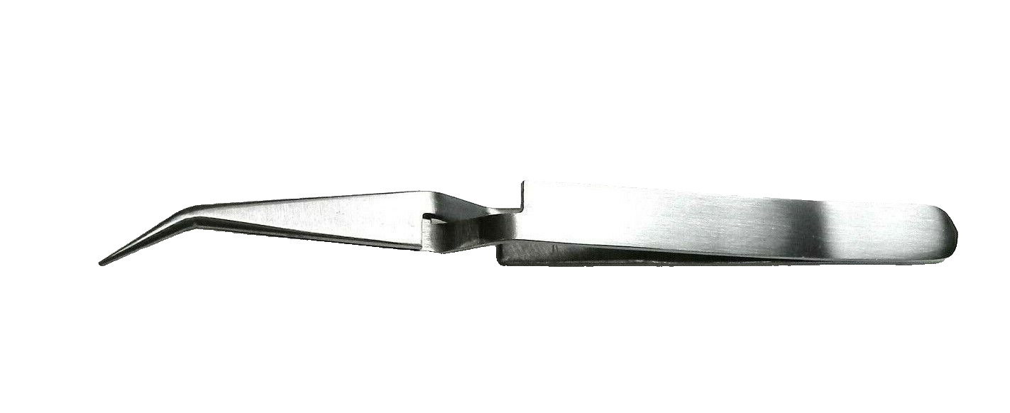 Cross Lock Tweezers Bent Tip Curved 4-1/2″ Cross Locking Soldering Tweezer